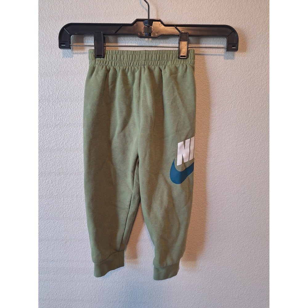 Nike Toddler Boys Olive Green Fleece Joggers Sweatpants‎ Logo 24M 86-92cm